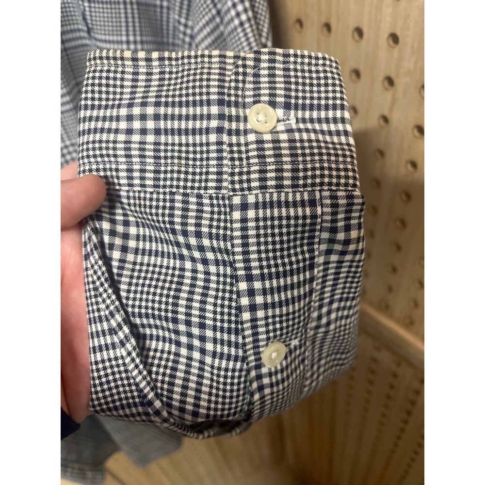 Ralph Lauren Blake Mens Large Blue White Glen Plaid Cotton Button Down Shirt - Picture 5 of 6